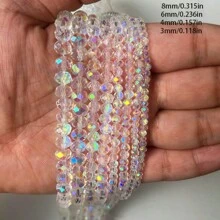 3/4/6/8mm Glass Flat Bead DIY Bracelet Necklace Bead Separated Bead Handmade Jewelry Accessories