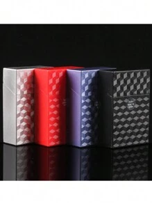 新款多色加厚香烟盒，20支装，通用男士软硬盒，可收纳散装香烟，便携式抗压防汗翻盖设计，可作发饰、吸烟配件、香烟收纳盒、香烟盒、礼品。 - 中號 - 查看 3