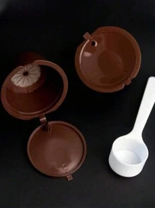 1/3/5PCS Brown Reusable Coffee Capsule Mug, Compatible With Refillable, Refill Coffee Accessories, Coffee Filter, Plastic Cups, And Compatible Stainless Steel Enjoy Coffee With Nescafe Machine Coffee Pod Refillable Coffee Filters Reusable Coffee Capsule Holder Coffee Capsules Back To School - Multicolor - View 10