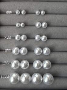 24pcs/Set Faux Pearl Stud Earrings, Simple And Fashionable Everyday Accessory For Women