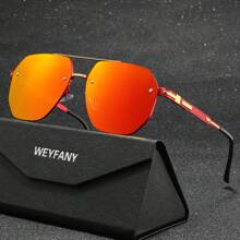 WEYFANY Unisex New Fashion Metal Frame Polarized Sunglasses, Outdoor Cycling Sports Driving Fishing Travel Sunglasses, Premium Gift Box, Holiday Gift - Multicolor - View 17