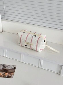 1 件/套 条纹星星图案系带装饰可爱化妆包化妆包拉链化妆包套装适合女孩旅行、度假和日常通勤使用 多功能存储化妆品、护肤品、口红、指甲油、护手霜、文具、硬币、餐巾纸、小物品 旅行必需品化妆包化妆品收纳袋化妆包 送给姐妹、爱人和朋友的礼物 情人节礼物 伴娘礼物 生日礼物 妈妈礼物 老师礼物 旅行包 女士 大学宿舍 浴室 - 粉色 - 查看 16