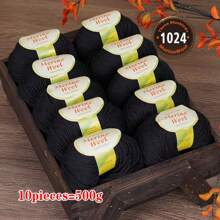 10 Balls Merino Knitted Yarn, Fine Spun Knitted Yarn For Knitting Sweaters, Cardigans, Vests, Handmade Yarn