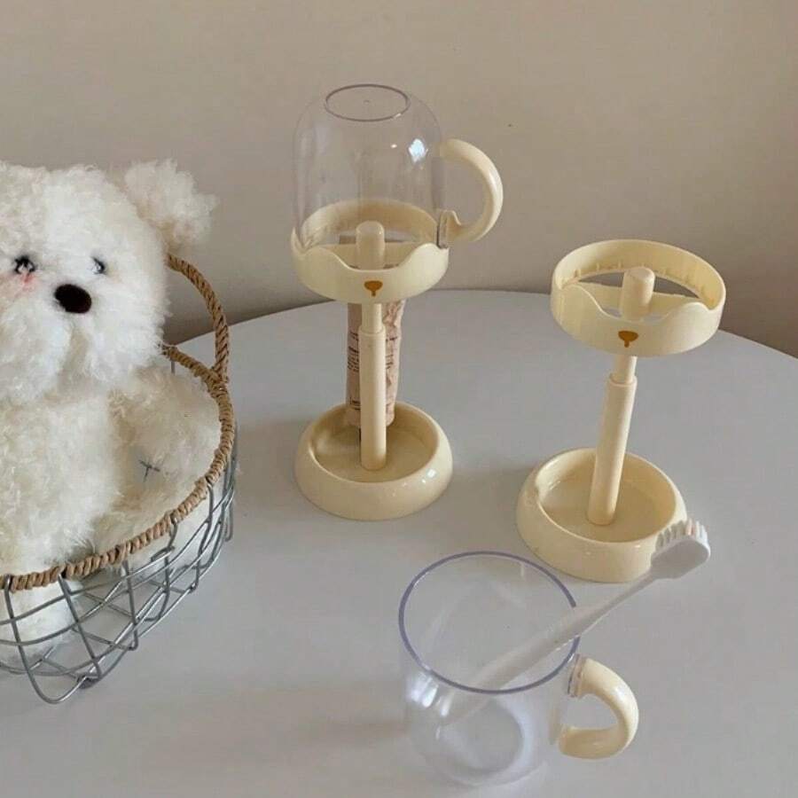 1 peça de suporte para escova de dentes com função de drenagem e armazenamento para pasta de dente, escova de dentes elétrica, copo de enxágue, perfeito para estudantes, decoração de banheiro, decoração de outono e volta às aulas