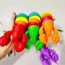 Lagosta 3D Brinquedo Sensorial Fidget Toy Articulada Colorida Com Led Infantil cores sortidas OK014