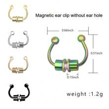5 sztuk/zestaw Modne uniwersalne damskie kolczyki magnetyczne ze stali nierdzewnej wielokolorowe, bezbolesne, odpowiednie do codziennego noszenia