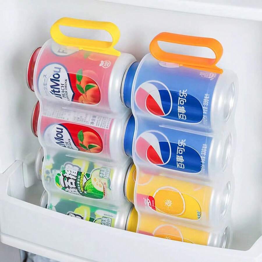 Stackable Can Organizer Rack, Fridge Beverage Soda Beer Can Storage Box, Multi-Tier Transparent - Multicolor - View 1