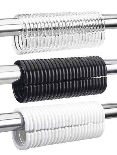 12/24 peças de ganchos para cortinas de chuveiro, anéis de plástico para cortinas de chuveiro, ganchos para cortinas de chuveiro, haste de chuveiro, ganchos para cortinas de chuveiro, anéis e laços para cortinas de chuveiro, decoração de banheiro para casa, decoração de outono, acessórios para banheiro, volta às aulas