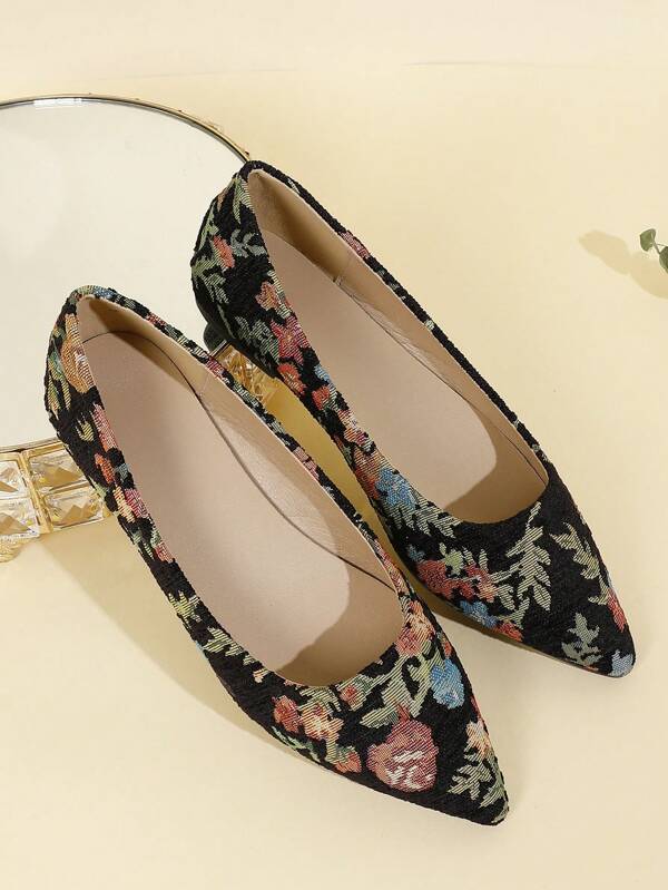 Plus Size Women's Pointed Toe Flat Casual Shoes, Suitable For All Seasons