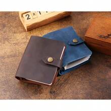 Cuaderno de A9, planificador recargable hecho a mano con anillas, mini libreta de hojas sueltas de piel vintage con 3 anillas, cubierta de piel personalizada - Multicolor - Ver 4