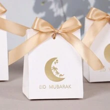 10pcs Moon E I D Gift Boxes Lantern Treat Box Party Favors With Golden Ribbon Small Gifts Box Packaging, Festival - 6*8.5*11cm - View 9