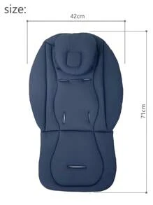 1 pieza Colchoneta suave y transpirable para silla de paseo de bebé, adecuada para múltiples cochecitos - Negro - Ver 3