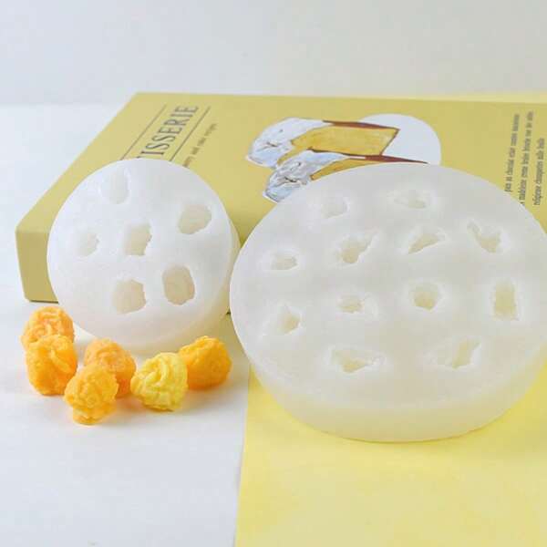 1pc 3D Cream/Popcorn Silicone Mold, Realistic Different Shape Popcorn Mold, Wax Candle Decor Fragrance Diffuser Stone Resin Ornament, Handicraft Home Decor