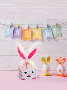 20/50 件可爱复活节兔耳袋糖果礼品袋零食烘焙包装适用于复活节派对活动派对用品 - 彩色 - 查看 9