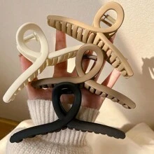 3pcs Women's Matte Finish Black & Brown Cross-Shaped Large Hair Clips For Daily Use, Styling, Bathing, Showering, Makeup, Clothing Accessories, Elegant And Versatile, Easy To Carry Casual