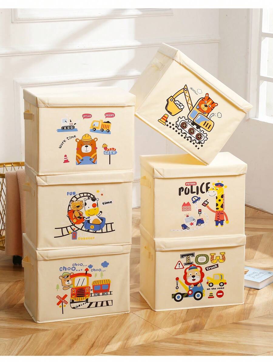 Washable Oxford Fabric Storage Basket, Rectangular Home Organizer Box With Lid, 27L Capacity, For Clothes, Toys, Accessories