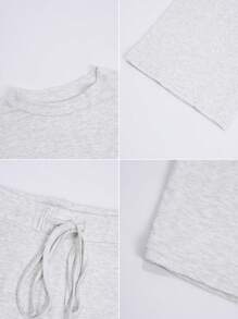 GAOVOT 女士两件套春夏 Y2K 运动休闲家居纯色修身长袖T恤和抽绳长裤套装