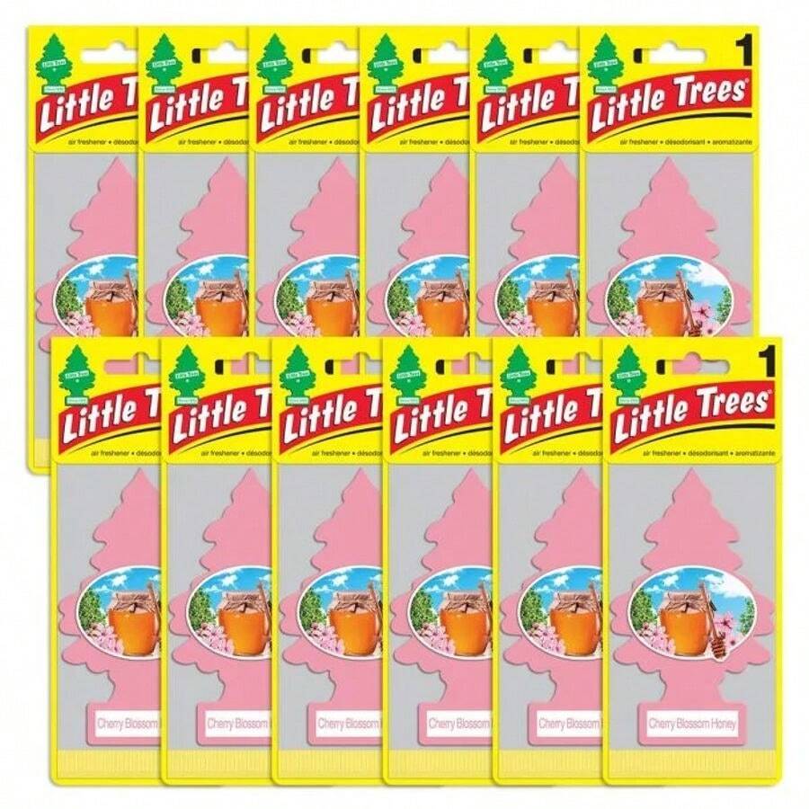 LITTLE TREES Air Fresheners Car Air Freshener. Hanging Tree Provides Long Lasting Scent For Auto Or Home. Cherry Blossom, Pack Of 12 - Nhiều màu - Xem 1