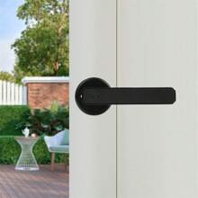 "Smart Door Handle Lock (Model 196 - Black) - One-Touch Indoor Wooden Door Lock With Fingerprint & Password Function, Spherical Electronic Home Security Lock - Easter Home Essentials" - Plateado - Ver 4