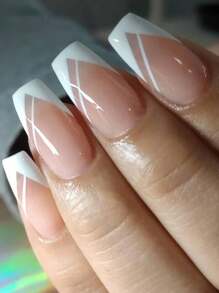 2025 Nail Art Stamping Plates, 6x12cm Nail Stamping Template, French Line Nail Art Template, French Pointed Nail Art Tools, Wave Stripe Nail Art Design Stamping Plate Set, Stainless Steel Reusable, DIY Nail Art - Silver - View 8