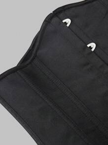 1pc Court-Style Colorful Denim Corset Waist Trainer With Back Lace-Up Detail, Suitable For Pairing With Dresses, For Halloween