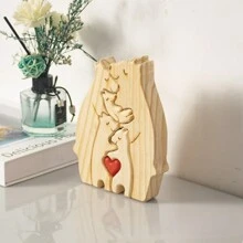 Bear Family Theme Wooden Art Puzzle Bears Cute Animal Family Wooden Statue Wooden Bear Puzzle Shower Gift Mother's Day Gift - Winter, New Year Birthday - Wood Color - View 10
