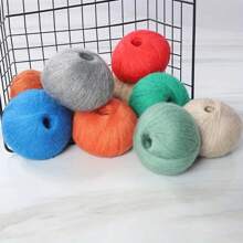 4 件超柔软安哥拉马海毛纱线，每件 1.76 盎司 - 非常适合 DIY 针织和钩编披肩、围巾、毛衣 | 薄而奢华的美利奴羊毛混纺，多种颜色，手工编织线 - 彩色 - 查看 4