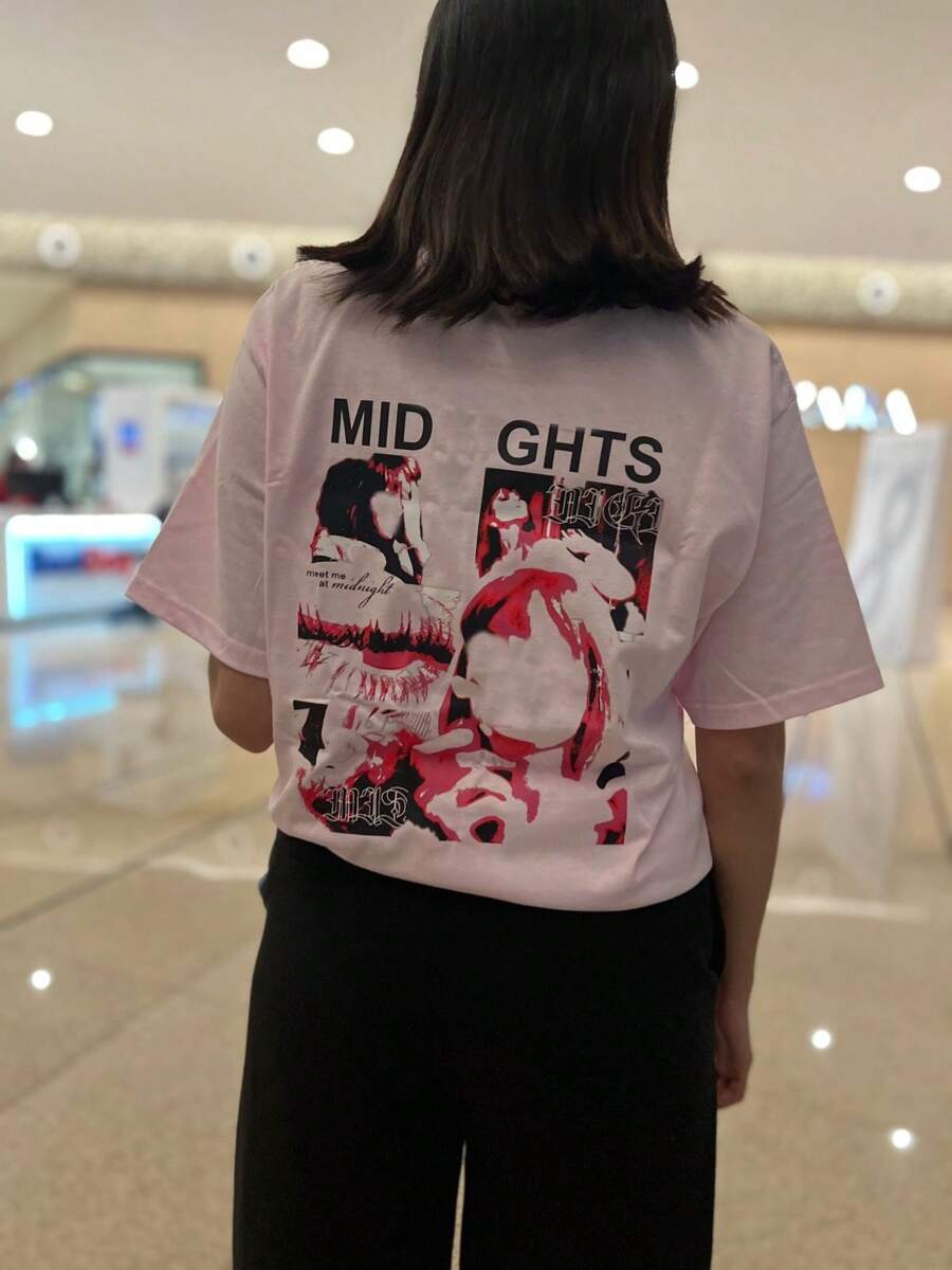 Playera rosa con estampado de moda Taylor S - Rosa - Ver 1