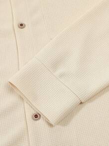 1 Set Men's Fashion Button Front Hoodie Jacket + Pants 2Pcs Set, Lightweight For Spring/Autumn, Fall Clothes, Cozy Outfits - Khaki - View 5