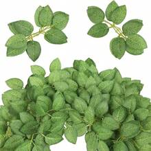 5/10/15/20/25/30 支逼真假玫瑰带茎适用于 DIY 婚礼花束餐桌布置派对婴儿洗礼家居装饰 OPP 袋包装（不含盒子）、情人节、礼物 - 綠色 - 查看 12