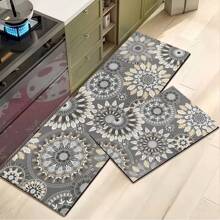 1pc Mandala Pattern Printed Silicone Kitchen Mat - Can Be Used As Bathroom Mat, Doormat, Dish Drying Mat - Absorbent, Anti-Slip, Anti-Fouling, Suitable For Farmhouse, Entrance, Indoor, Room Decor, Kitchen, Dining Room, Small Office/Home Office, Sink, Laundry Room