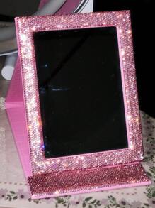 1个镶钻心形化妆镜，奢华闪亮水晶水钻手柄镜，适合旅行、居家或送礼，化妆，价格实惠，房间装饰，梳妆台，旅行，卧室，化妆配件，镜子，化妆镜，迷你镜，粉盒镜，小镜子，手持镜，价格实惠，圣诞礼物，化妆品，化妆工具，便宜货，礼物，女士礼物，圣诞礼物