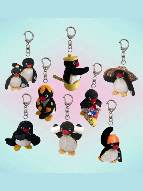 1 Stück, charmanter Pinguin Acryl Schlüsselanhänger - perfekt für Handtaschen, Umhängetaschen und Autoschlüssel | süßes Cartoon-Tier-Design | ideales Geburtstagsgeschenk, Autoaccessoires, Taschenbehang, Schule, Gothic, Y2K, Halloween-Accessoires, Lehrertag, Taschenbänder mit ID-Halter, Weihnachten