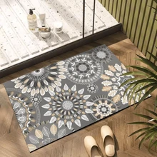 1pc Mandala Pattern Printed Silicone Kitchen Mat - Can Be Used As Bathroom Mat, Doormat, Dish Drying Mat - Absorbent, Anti-Slip, Anti-Fouling, Suitable For Farmhouse, Entrance, Indoor, Room Decor, Kitchen, Dining Room, Small Office/Home Office, Sink, Laundry Room