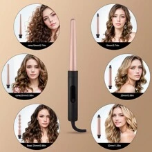 Juego de rizador profesional 6 en 1, Rizador de doble voltaje con calentamiento instantáneo y control de temperatura para cabello ondulado