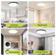 CANMEIJIA 1pc LED Ceiling Light With Remote Control, Dimmable 3-Color Changing, Suitable For Bathroom/Bedroom/Living Room/Study/Wardrobe/Kitchen/Hallway/Stairwell/Small Room, Choose Appropriate Size (30W/40W/50W) Based On Use Requirement - LED Remote Control Three-proof Ceiling Light - View 7