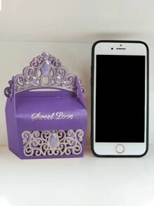 10pcs/Pack Elegant Crown Gift Boxes For Birthday Party, Holiday, Wedding Decoration & Favors
