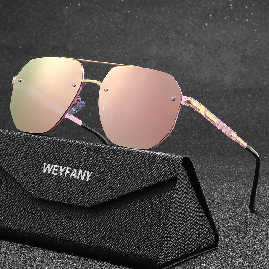 WEYFANY Unisex New Fashion Metal Frame Polarized Sunglasses, Outdoor Cycling Sports Driving Fishing Travel Sunglasses, Premium Gift Box, Holiday Gift - Multicolor - View 1