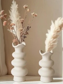 1 件现代简约波西米亚风格花瓶，哑光甜甜圈形花瓶，适合芦苇草，非常适合客厅、餐桌、办公室、卧室架子装饰、入口、控制台