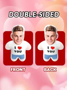 1pc Customized Face Pillow, Personalized Face Pillow, Personalized 3D Pillow, Customized Head Pillow, Customized Picture Cushion, Customized Face Pillow, Personalized Spoof Pillow, Customized Image Cushion, Custom 3D Portrait Pillow Elegant, Simple, Custom, Personalized, Unique, Ideal Gifts For Him,Season Picks, Autumn Home Refresh, Scandinavian Cozy Home,Fall Decor - Anh Yêu Em - Xem 4