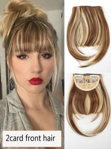 Synthetic Women's Hair Short Straight Bangs Natural Fake Wig Clip In Hairpieces For Black Heat Resistant Fiber