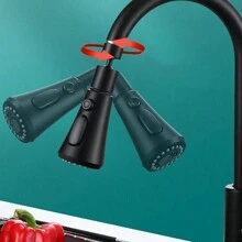 3-In-1 Kitchen & Bathroom Faucet Extender - Splash-Proof Pressurized Shower Head With 3-Speed Rotating Aerated Spray And Cleaning Nozzle Home Bathroom Decor Fall Decor Back To School