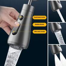 3-In-1 Kitchen & Bathroom Faucet Extender - Splash-Proof Pressurized Shower Head With 3-Speed Rotating Aerated Spray And Cleaning Nozzle Home Bathroom Decor Fall Decor Back To School