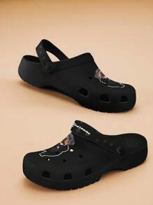 Customized Garden Clogs, Personalized Custom Name & Photo Sandals, Breathable, Lightweight, Non-Slip Clogs For Men & Women, Perfect For Gardening, Beach, Outdoor, And Casual Wear, Customized Gift For Mom/Dad/Her/Him/Girlfriend/Boyfriend/Wife/Husband/Friend, Valentine Gift For Mom/Dad/Her/Him/Girlfriend/Boyfriend/Wife/Husband/Friend - Black - View 5