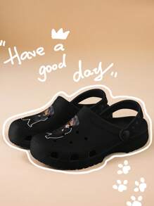 Customized Garden Clogs, Personalized Custom Name & Photo Sandals, Breathable, Lightweight, Non-Slip Clogs For Men & Women, Perfect For Gardening, Beach, Outdoor, And Casual Wear, Customized Gift For Mom/Dad/Her/Him/Girlfriend/Boyfriend/Wife/Husband/Friend, Valentine Gift For Mom/Dad/Her/Him/Girlfriend/Boyfriend/Wife/Husband/Friend - Black - View 3