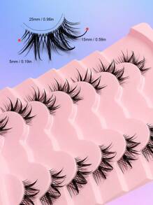 Asiteo 7 Pairs Anime Inspired Wet Look Eyelashes, Transparent Band Natural Wispy Criss-Cross Fairy Lashes, Suitable For Daily Wear & Dates - Criss Cross lashes - View 4