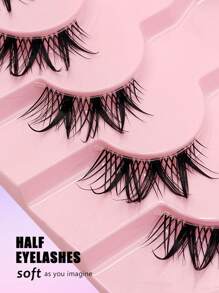 Asiteo 7 Pairs Anime Inspired Wet Look Eyelashes, Transparent Band Natural Wispy Criss-Cross Fairy Lashes, Suitable For Daily Wear & Dates - Criss Cross lashes - View 3