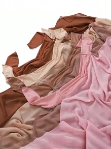 1pc 3-Layer Criss-Cross Headscarf, Convenient Hijab, Chiffon Muslim Headwrap