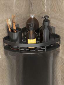 1 件浴室壁挂式搁板，无需钻孔储物架，适用于淋浴用品、洗漱用品、化妆品、厨房角落收纳 - 彩色 - 查看 15