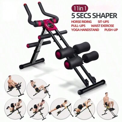 MBB 11 IN 1 Ab Workout Machine Core Abdominal Exercise Equipment For Home Gym Ab Crunch Coaster Fitness Equipment Adjustable Abs Waist Trainer, Ab Machine For Stomach Workout, Ab Trainer For Home Exercise